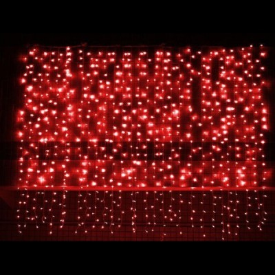 Perdea Luminoasa Craciun 8x1m 360LED Rosu Fir Negru P Flash 6030R foto