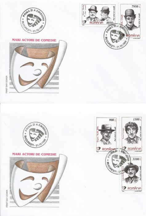 |Romania, LP 1493/1999, Mari actori de comedie, FDC