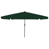 vidaXL Umbrela de Grădină cu LED-uri, 395 cm x 245 cm, Verde