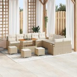 Cumpara ieftin Set de canapele pentru grădină cu pernă 14 pcs Bej Rattan poli