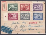 IMPERIUL GERMAN 1941 GERMANIA TIMBRE DE BINEFACERE SERIE COMPLETA/PLIC CIRCULAT 1941 PRIN AVION CENZURA GERMANIA-ROMANIA CENZURAT