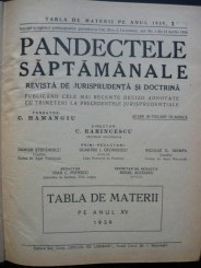 PANDECTELE SAPTAMANALE - 1939 foto