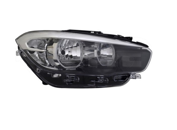 Far BMW Seria 1 (F20), 05.2015-, partea Dreapta, TYC, cu &amp;quot;lumina timp de zi&amp;quot; tip LED; H7+H7+LED+PY21W; electric; cu motor; halogen