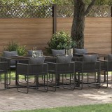 VidaXL Set de masă pentru grădină 11 pcs Negru Oțel
