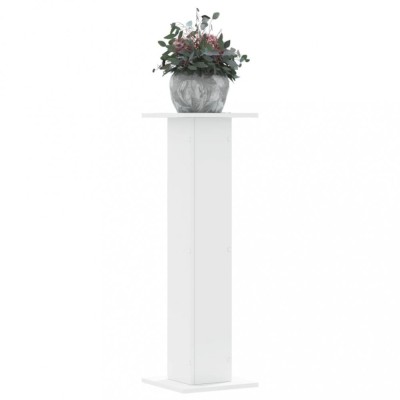 vidaXL Suporturi de plante, 2 buc., alb, 30x30x95 cm, lemn prelucrat foto