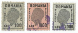 *Romania, Lot 466 cu 3 timbre fiscale generale, 1945, oblit., Stampilat