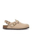 Birkenstock papuci din nubuc Tokio femei, culoarea bej, 1029496