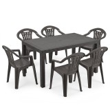 Leano 6+1 set mobilier de grădină grafit