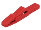 Bornă crocodil roșie 25A 9.5mm
