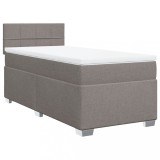 Cumpara ieftin Pat box spring cu saltea, gri taupe, 80x200 cm, textil