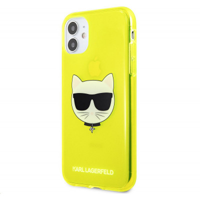 Husa TPU Karl Lagerfeld Choupette Head pentru Apple iPhone 11, Galbena KLHCN61CHTRY foto