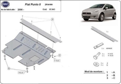 Scut motor metalic Fiat Punto III 2006-2018 foto