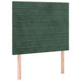 Tăblii de pat, 2 buc, verde &icirc;nchis, 80x5x78/88 cm, catifea