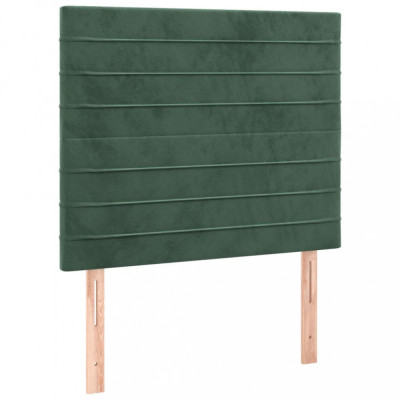 Tăblii de pat, 2 buc, verde &amp;icirc;nchis, 80x5x78/88 cm, catifea foto
