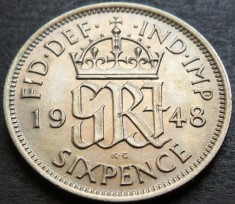 Moneda istorica 6 (six) PENCE - Marea Britanie / ANGLIA, anul 1948 * cod 3173