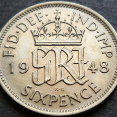 Moneda istorica 6 (six) PENCE - Marea Britanie / ANGLIA, anul 1948 * cod 3173