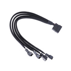 Cablu adaptor spliter de la molex 4 pini la 4 ventilatoare 3 sau 4 pini carcasa (2 pini activi fan/ ventilator), splitter 25cm