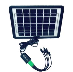Panou solar fotovoltaic portabil cu functie incarcare telefoane, CL-660, CcLamp, 6W, 6V, Port USB, Negru