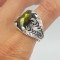 Superb inel barbatesc/unisex manufacurat din argint si peridot-model scorpion