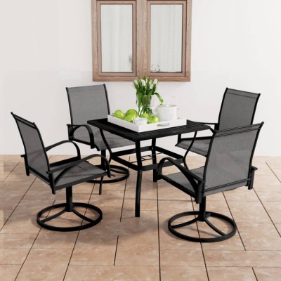 vidaXL Set mobilier de grădină, 5 piese, textilenă și oțel 3060282 foto