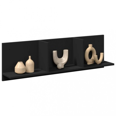vidaXL Dulap de perete, 100x16,5x30 cm, negru, lemn prelucrat foto