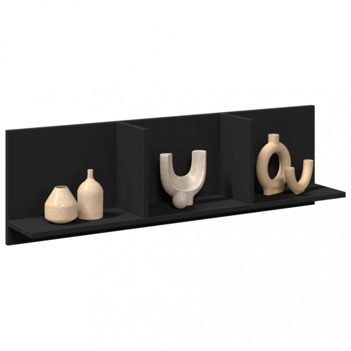 vidaXL Dulap de perete, 100x16,5x30 cm, negru, lemn prelucrat
