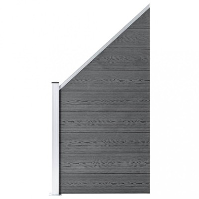 vidaXL Panou de gard, gri, 90 x (100-180) cm, WPC foto