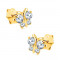 Cercei realizati din aur galben de 14K -fluture stralucitor cu zirconii rotunde si transparente