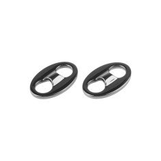 Set 2 opritori metalici pentru snur Crisalida, 18 x 28 mm, Negru