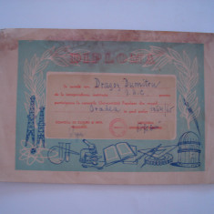 Diploma participare la cursurile Universitatii Populare Oradea, 1964/1965