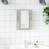 vidaXL Dulap de baie cu oglindă &amp; LED, gri beton, 40x12x45 cm acril