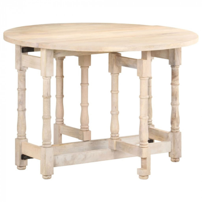 vidaXL Masă de bucătărie, 110x76 cm, lemn masiv de mango, rotundă 321700