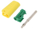 Mufă Banană 4mm 32A Galben-Verde