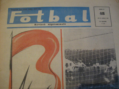 Revista Fotbal nr.48/27 aprilie 1967-Romania-Cipru 7-0 foto