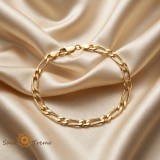 Cumpara ieftin Bratara Veriga Eleganta Unisex , Bratara placata cu 3 straturi de aur 18K Brazilia, cu stanta, 21 cm