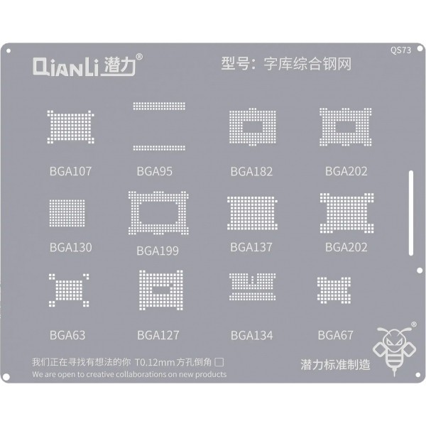 Sita BGA QIANLI QS73 pentru memorie eMMC DDR