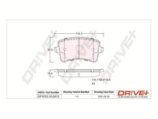 Dr!ve+ DP1010.10.0413 set placute frana,frana disc