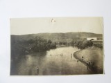 Rară! Hărman/Brașov:Lacul cu debarcaderul,fotografie model carte poștală necirculată circa 1917