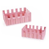 Cumpara ieftin Set 2 cosuri din lemn roz 27x18x10 cm