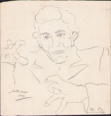 A1598 Schiță de Dimitrie &amp;bdquo;Puiu&amp;rdquo; Eitel, 1940, semnată foto