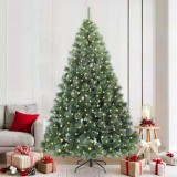 vidaXL Brad de Crăciun artificial cu 300 LED Verde 210 cm PE și PVC 3397857