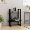 VidaXL Bibliotecă cu 2 rafturi, negru, 60x30x70 cm, lemn masiv de pin 806436