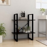 VidaXL Bibliotecă cu 2 rafturi, negru, 60x30x70 cm, lemn masiv de pin 806436