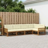 vidaXL Set de canapele de exterior cu pernă 5 pcs Natural și Crem 3382568
