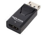 Adaptor DisplayPort la HDMI negru DELOCK 66234 - Conector video de &icirc;naltă calitate