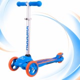 Cumpara ieftin Trotineta copii Hudora Flitzkids 2.0 albastra, 3 roti, ghidon reglabil 51-66cm, rulmenti ABEC 5