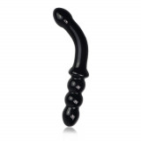 Dildo anal negru din sticlă cu perle anale 18 cm