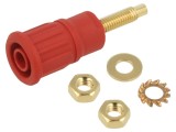 Soclu Banană 4mm 32A 1kV Roșu Aurit cu Izolație