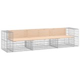 Cumpara ieftin Banca de gradina, design gabion, 287x71x65,5cm, lemn masiv pin