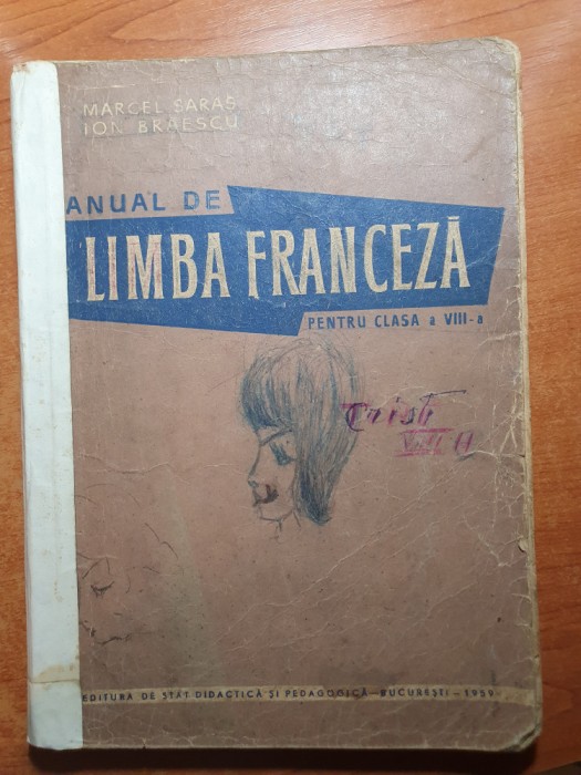 manual limba franceza pentru clasa a 8-a - din anul 1959